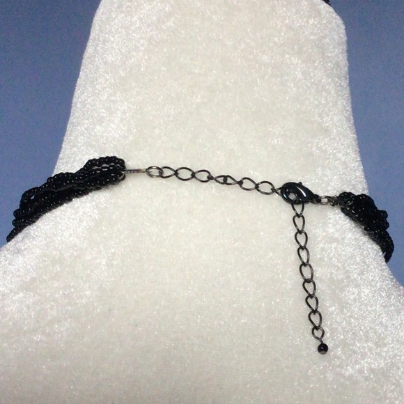 Stunning Black Beaded Vine Choker Necklace - Picture 3 of 12